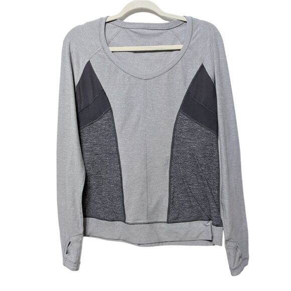 LULULEMON Stretch Colorblock Running Long Sleeve Scoop Neck Top 12 - Picture 1 of 6